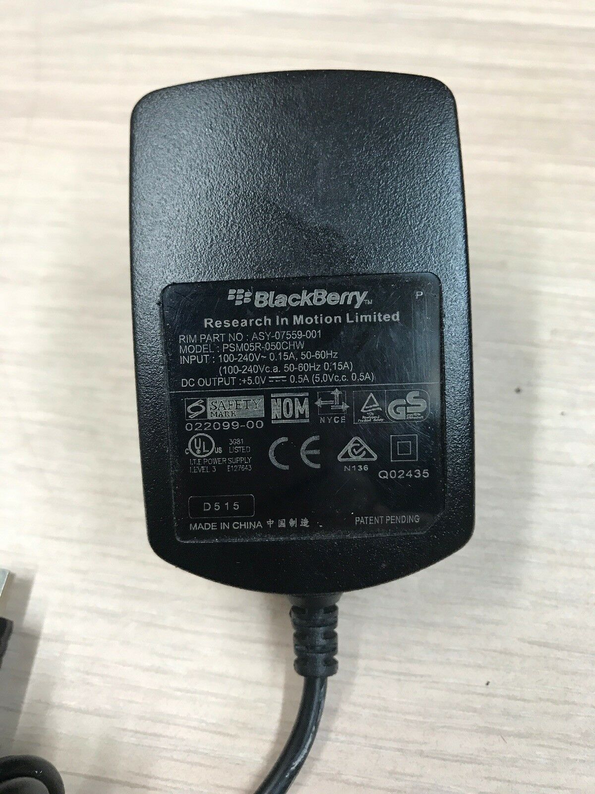 *Brand NEW* 5.0V 0.5A AC DC Adapter Blackberry PSM05R-050CHW Charger Power Supply